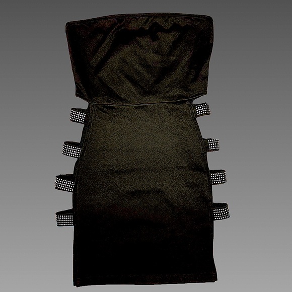 NWOT CHICME Black Dress W/ Rhinestone Cutouts Sz Small - Picture 1 of 3